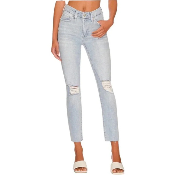 Good American NWT Good Legs Good Crop  Skinny Jean Size 18 Light Wash Revolve - Picture 1 of 12